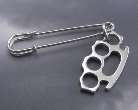 Safety Pin with Knuckle pendant