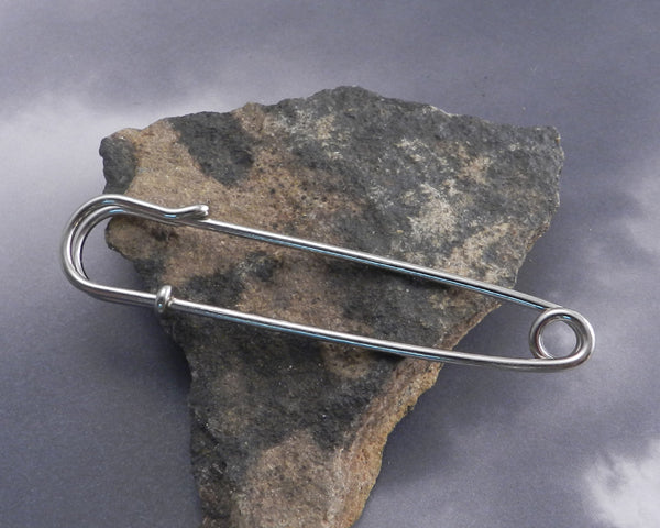 extra large 3 inch SAFETY PIN shawl pin, kilt pin - Mu-Yin Jewelry