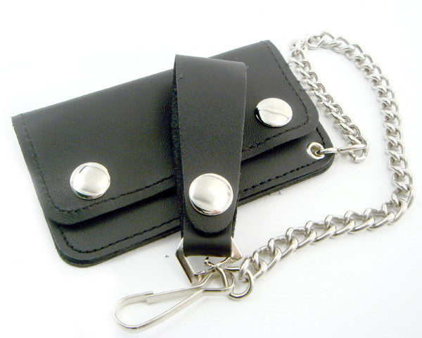 AMiGAZ Plain Leather Wallet Chain