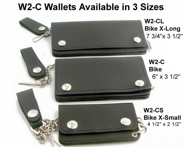 Black Leather Biker Chain Wallet