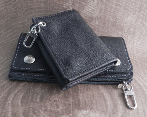 Leather Biker Wallet - for The Road Ahead, Black