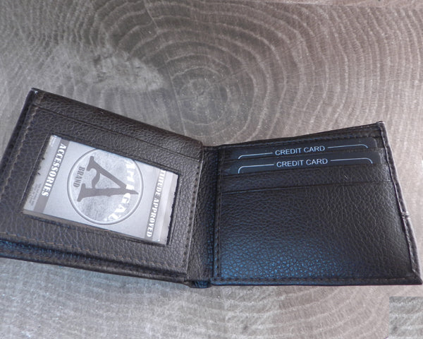 Vegan Leather Skull & Cash Bi-fold Wallet