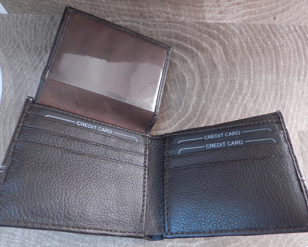 Vegan Leather Skull & Cash Bi-fold Wallet