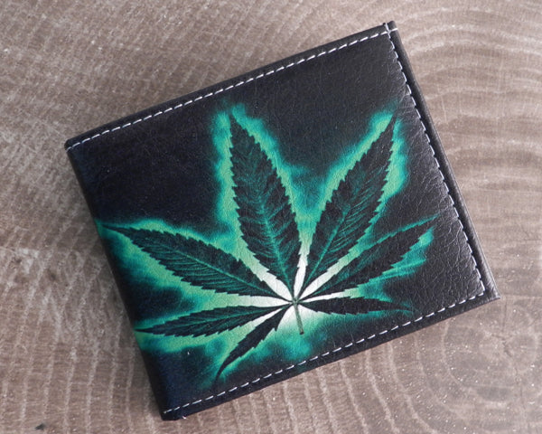 Vegan Leather Leaf Bi-fold Wallet