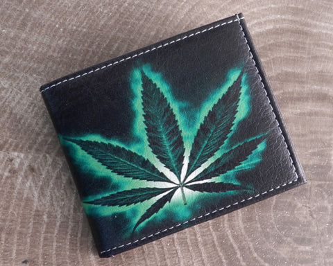Vegan Leather Leaf Bi-fold Wallet