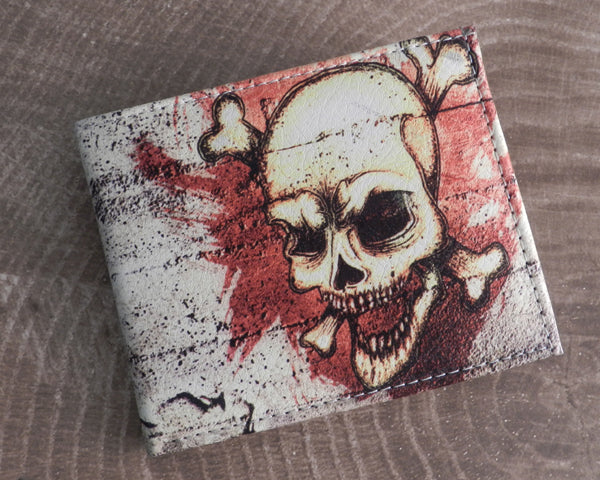 Vegan Leather Skull Speaking Bi-fold Wallet