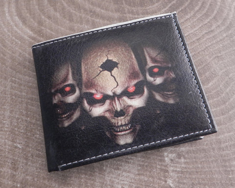 Vegan Skull Red Eye Bi-Fold Wallet