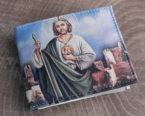 Vegan Leather St Christopher Bi-fold Wallet