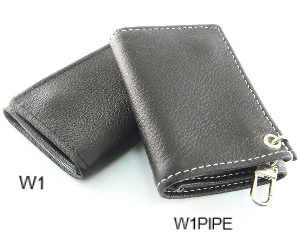 Genuine Black Leather Trifold Wallet Men