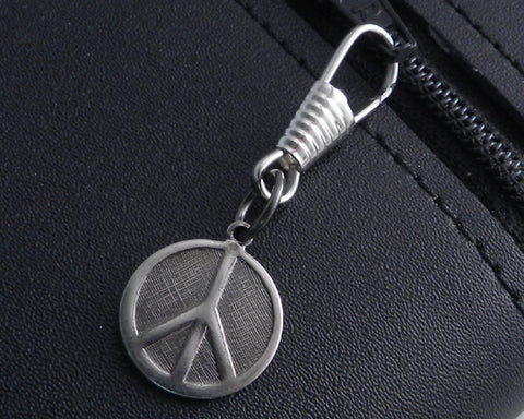 Zipper Pull with Peace coin